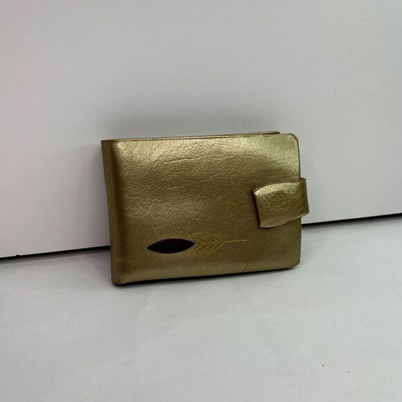 Princess Gardner Gem Vintage 60s Gold Leather Trifold Wallet Womens - Picture 3 of 12